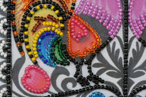 Bead Embroidery Kit Mini Bead embroidery kit Two cockerels