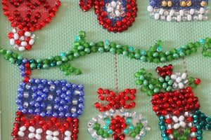 Postcards Bead Embroidery Kit Keychain cross-stitch kit Happy New Year