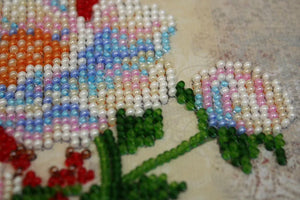 Bead Embroidery Kit Mini Bead embroidery kit White flower