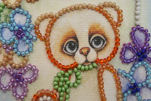 Postcards Bead Embroidery Kit Postcard bead embroidery kits Teddy bear - 2