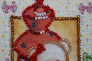 Postcards Bead Embroidery Kit Postcard bead embroidery kits Teddy bear - 1