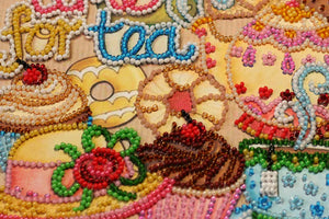 Bead Embroidery Kit Mid-sized bead embroidery kit Crazy tea party