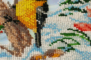 Bead Embroidery Kit Mid-sized bead embroidery kit Feathered guests