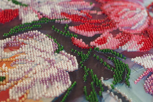 Bead Embroidery Kit Main Bead Embroidery Kit Picturesque peonies