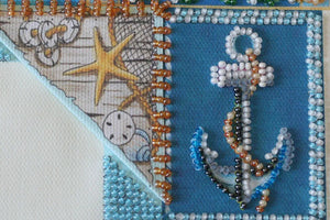 Photo Frame Bead Embroidery Kit Photo frame kit for bead embroidery Photo frame kit for bead embroidery "A song about the sea"