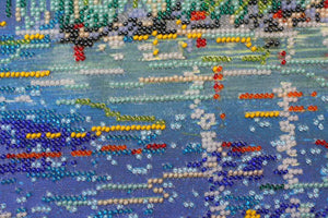 Bead Embroidery Kit Fire in sky blue - 3