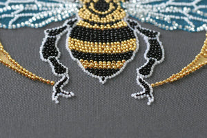 Bead Embroidery Kit Main Bead Embroidery Kit Bee in clover