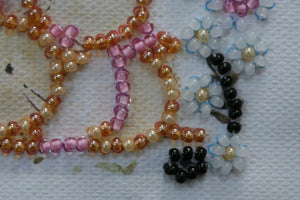 Magnets Bead Embroidery Kit Magnets Bead embroidery kit Kittens in flowers