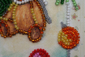 Postcards Bead Embroidery Kit Postcard bead embroidery kits Teddy bear - 4