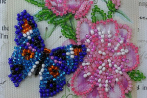Postcards Bead Embroidery Kit Postcard Bead embroidery kit Flowers and butterfly