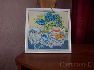 Bead Embroidery Kit Main Bead Embroidery Kit Forget-me-nots