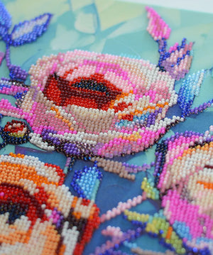 Bead Embroidery Kit Main Bead Embroidery Kit Roses for the Soul