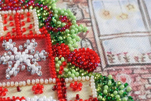 Bead Embroidery Kit Mini Bead embroidery kit Under the Christmas tree