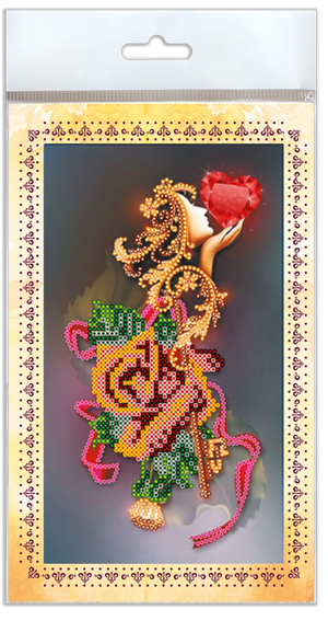 Postcards Bead Embroidery Kit Postcard-envelope for microbead embroidery Velvet roses