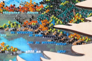 Bead Embroidery Kit Creativity kits/Bead embroidery kits with a wooden frame Bunfa`s fresh coolness