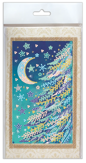 Postcards Bead Embroidery Kit Keychain cross-stitch kit Snowy night