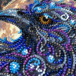 Bead Embroidery Kit Mini Bead embroidery kit Amber gaze (Animals and birds)