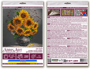 Bead Embroidery Kit Mini Bead embroidery kit Homely sunflowers