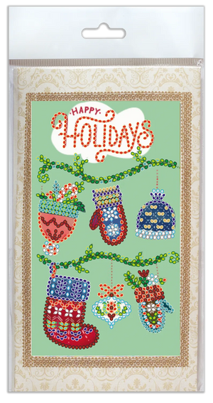 Postcards Bead Embroidery Kit Keychain cross-stitch kit Happy New Year