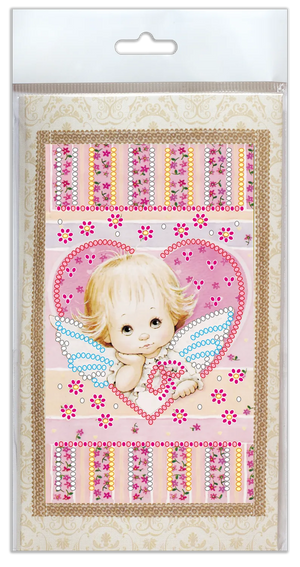 Postcards Bead Embroidery Kit Postcard Bead embroidery kit Little Cupid