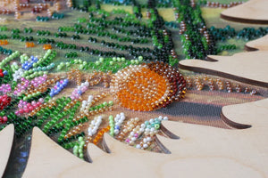 Bead Embroidery Kit Creativity kits/Bead embroidery kits with a wooden frame The sun of Toscana