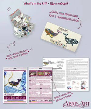 Brooch Embroidery Kit Decoration Blue whale (Decoration)