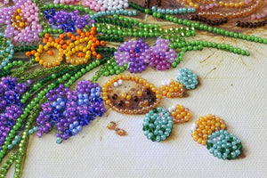 Bead Embroidery Kit Mid-sized bead embroidery kit First flowers