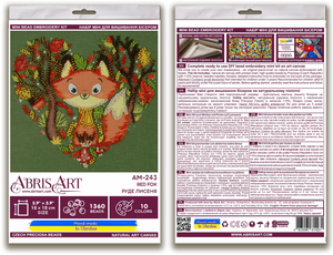 Bead Embroidery Kit Mini Bead embroidery kit Red fox