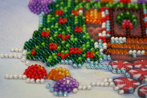 Bead Embroidery Kit Mini Bead embroidery kit Gingerbread house