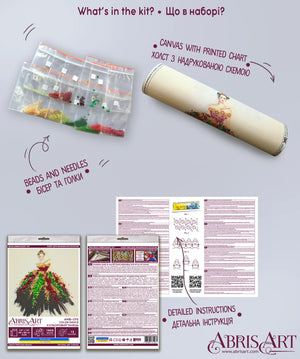 Bead Embroidery Kit Mid-sized bead embroidery kit Color dance