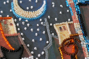 Bead Embroidery Kit Mid-sized bead embroidery kit Cats at window