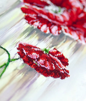 Bead Embroidery Kit Main Bead Embroidery Kit Poppy flower