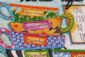 Bead Embroidery Kit Mid-sized bead embroidery kit Coffee break