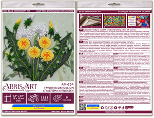 Bead Embroidery Kit Mini Bead embroidery kit Favorite dandelion