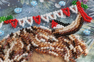 Bead Embroidery Kit Mini Bead embroidery kit Christmas goby