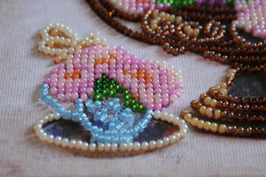 Bead Embroidery Kit Mini Bead embroidery kit Garden flowers