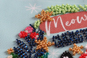 Bead Embroidery Kit Mini Bead embroidery kit Meow Christmas