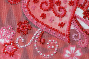 Bead Embroidery Kit Mini Bead embroidery kit Loving hearts
