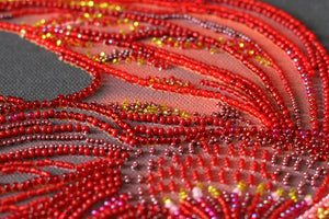Bead Embroidery Kit Main Bead Embroidery Kit Red gold