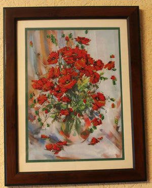 Bead Embroidery Kit Main Bead Embroidery Kit Poppies