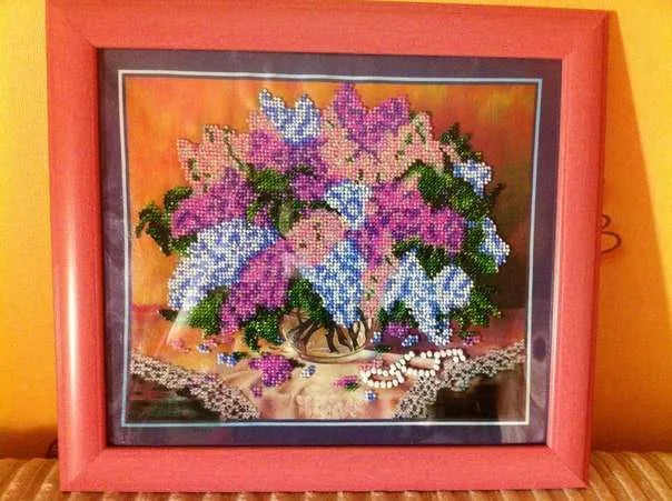 Bead Embroidery Kit Main Bead Embroidery Kit Lilacs