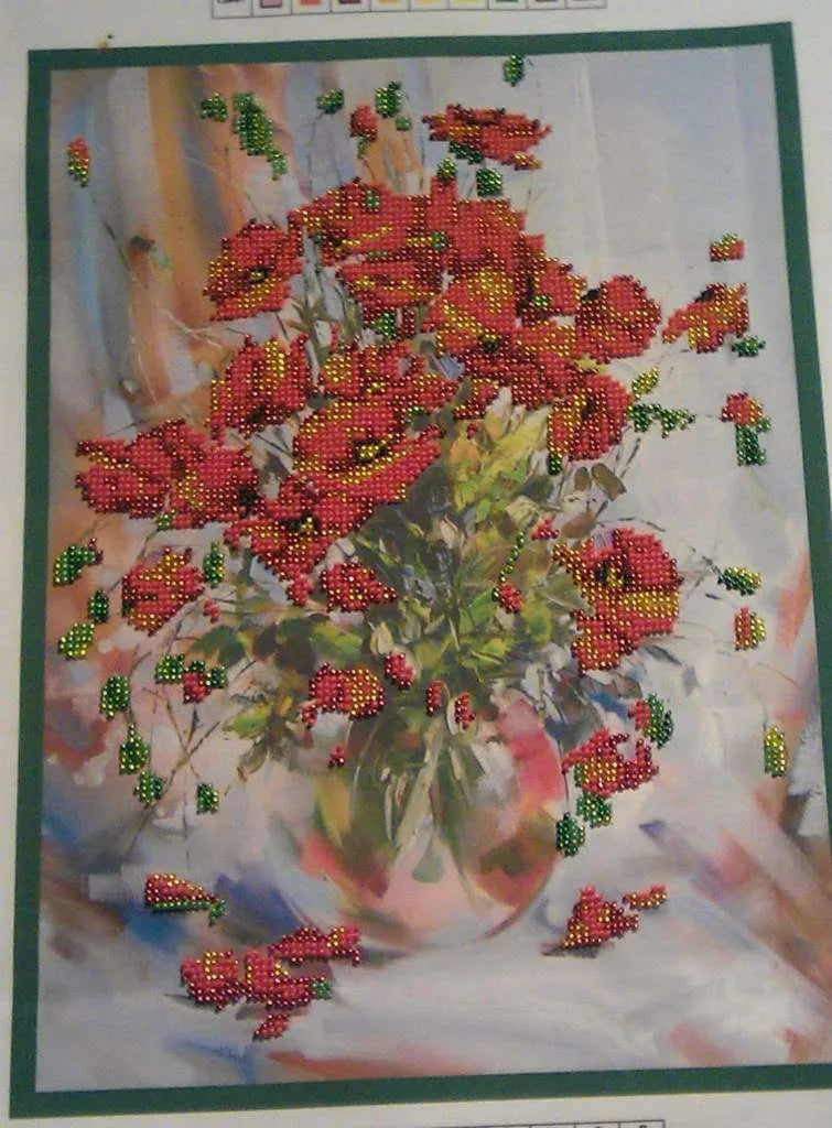Bead Embroidery Kit Main Bead Embroidery Kit Poppies