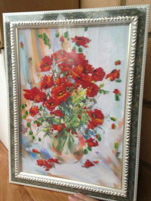 Bead Embroidery Kit Main Bead Embroidery Kit Poppies