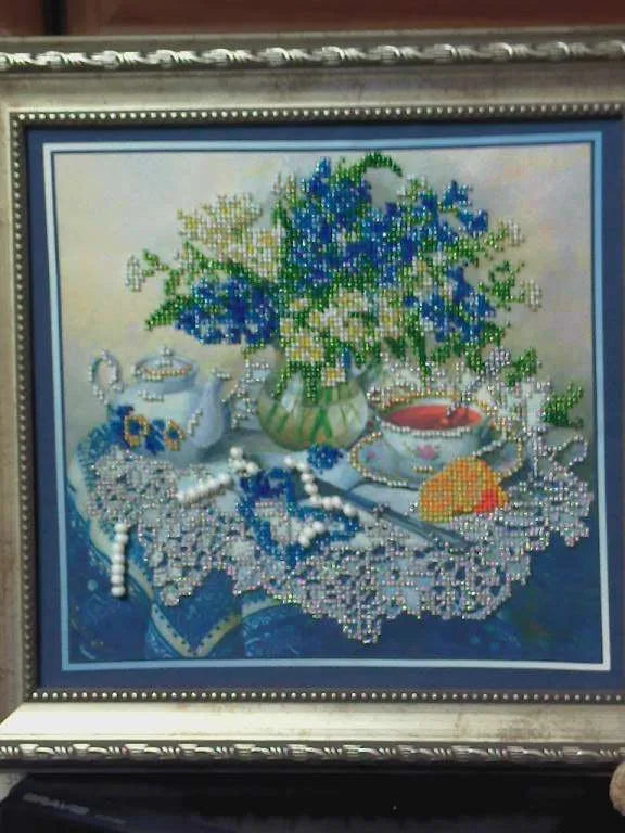 Bead Embroidery Kit Main Bead Embroidery Kit Forget-me-nots