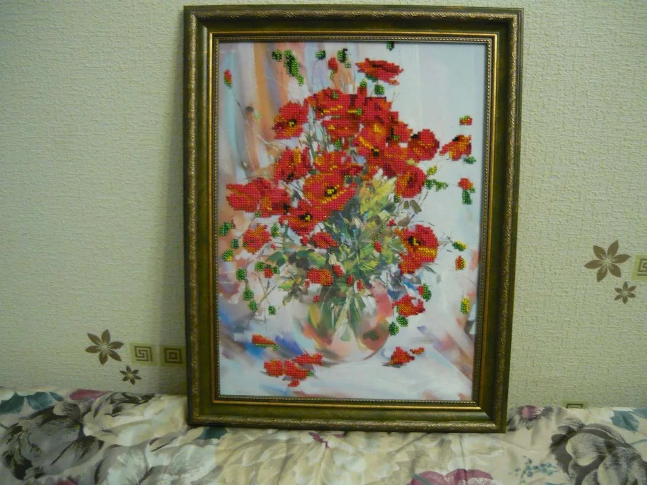 Bead Embroidery Kit Main Bead Embroidery Kit Poppies