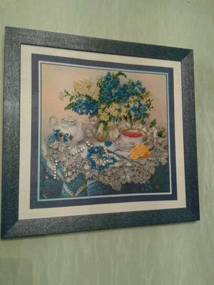 Bead Embroidery Kit Main Bead Embroidery Kit Forget-me-nots