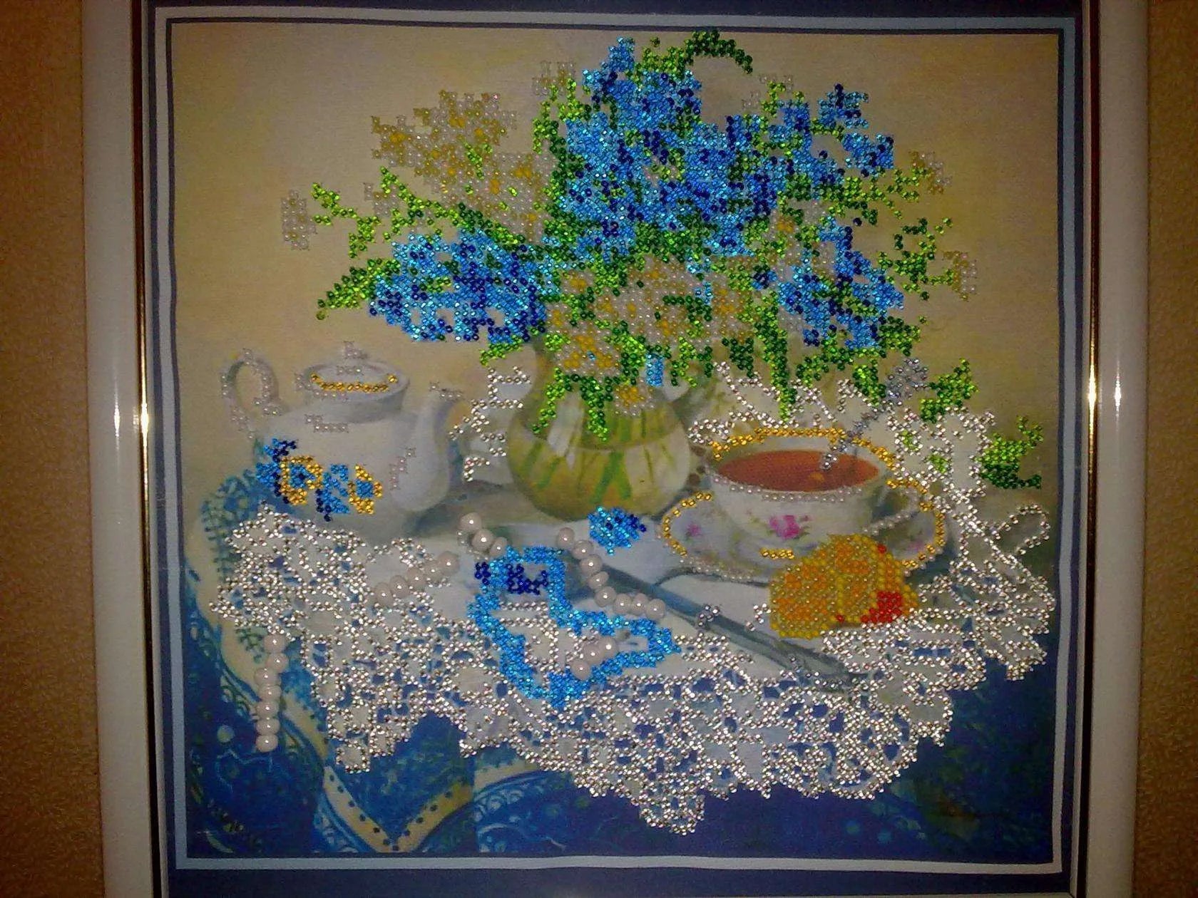 Bead Embroidery Kit Main Bead Embroidery Kit Forget-me-nots