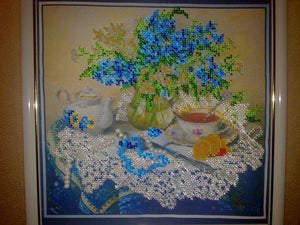 Bead Embroidery Kit Main Bead Embroidery Kit Forget-me-nots