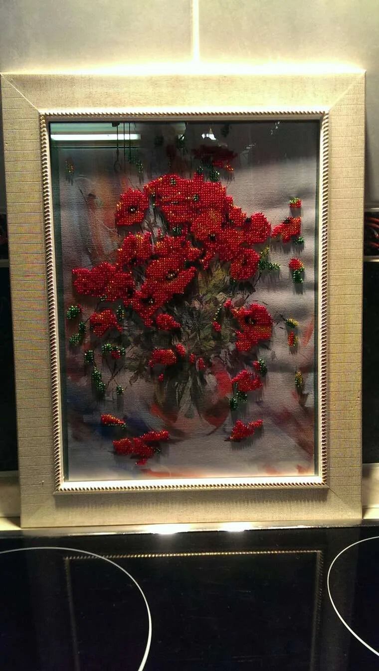 Bead Embroidery Kit Main Bead Embroidery Kit Poppies