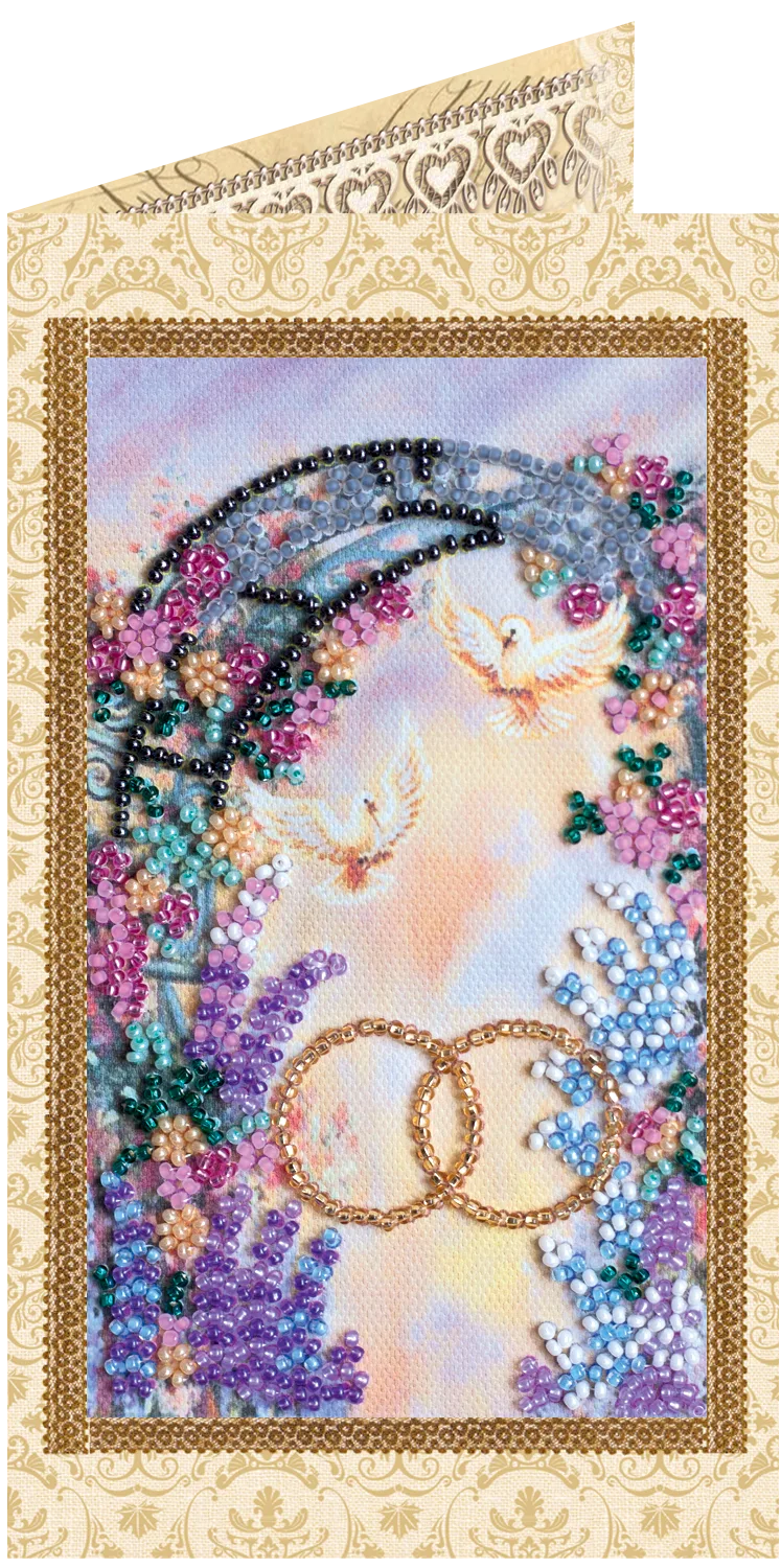Postcards Bead Embroidery Kit Postcard bead embroidery kits Happy Wedding – 3